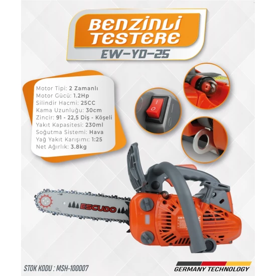 ESCUDO EW-YD-25 MOTORLU DAL BUDAMA TESTERESİ